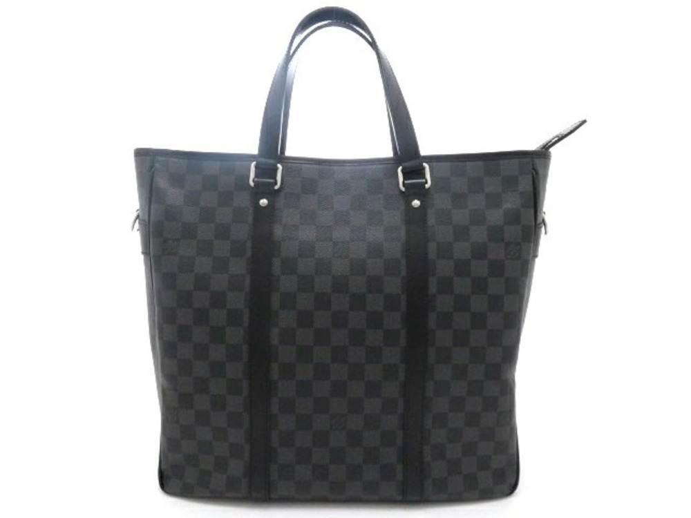 LOUIS VUITTON Tadao Tote Bag Damier Graphite Black